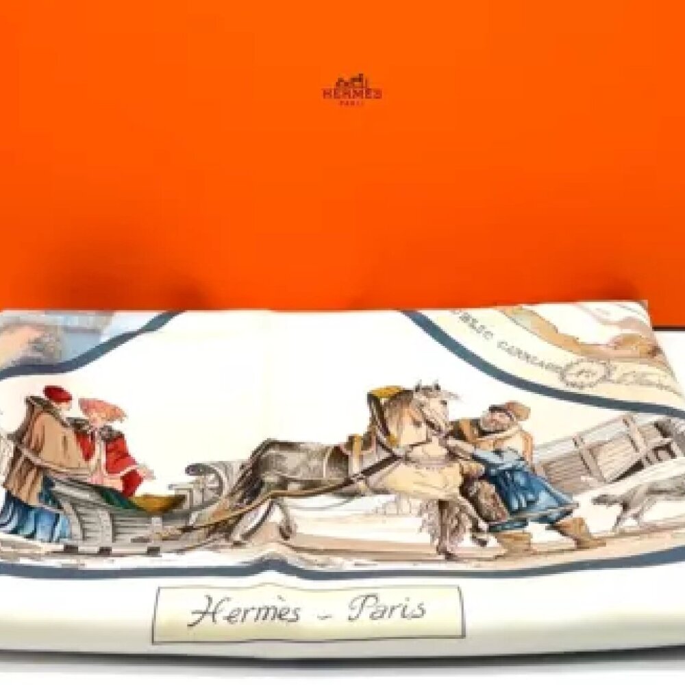 Authentic Hermes Paris Carré Voyages En Russie